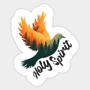 Divine Flame: The Holy Spirit's Guiding Wings Sticker